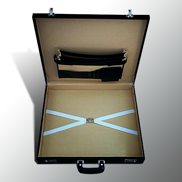 Netuno 1 mallette verte avec poignée A4 dos 5 cm mallette scolaire en carton valisette avec poignée porte-documents avec poignée porte-documents portable pour transport de documents bureau école